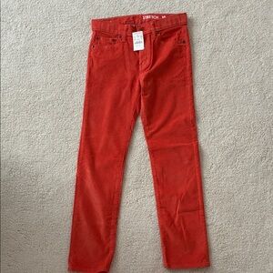 Crewcuts Kids Straight Leg Cords - Vibrant Red/Orange